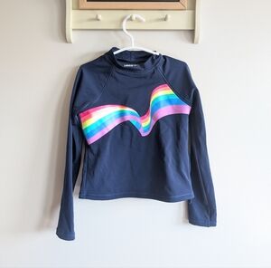Rainbow Stripe Long Sleeve Swim Top